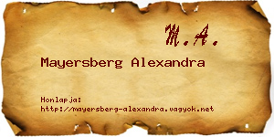Mayersberg Alexandra névjegykártya